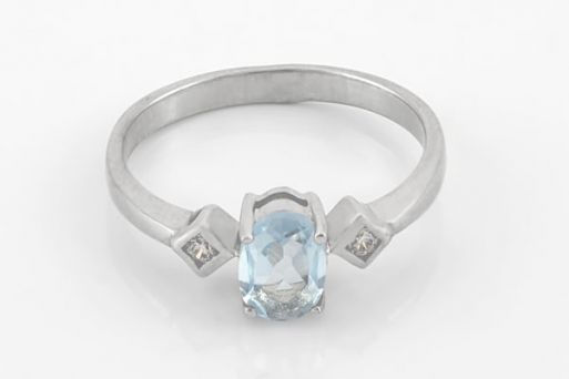 Серебряное кольцо с топазом и фианитами 59536 купить в магазине Самоцветы мира
