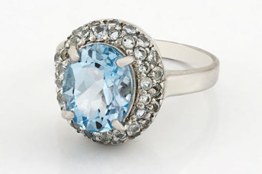 Серебряное кольцо с топазом 59540 купить в магазине Самоцветы мира