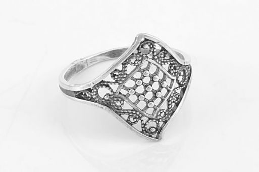 Серебряное кольцо филигрань 59657 купить в магазине Самоцветы мира