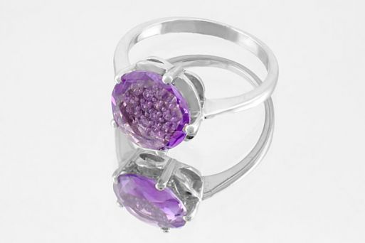 Серебряное кольцо с аметистом 59786 купить в магазине Самоцветы мира