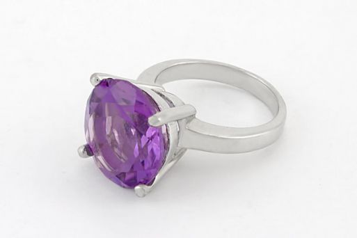 Серебряное кольцо с аметистом 60027 купить в магазине Самоцветы мира