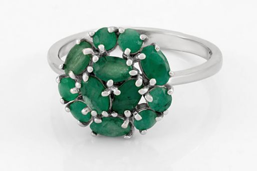Серебряное кольцо с изумрудом 60241 купить в магазине Самоцветы мира