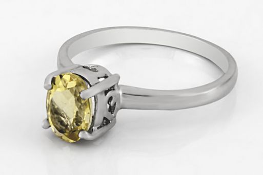 Серебряное кольцо с цитрином 60345 купить в магазине Самоцветы мира