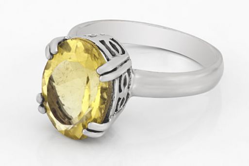 Серебряное кольцо с цитрином 60346 купить в магазине Самоцветы мира