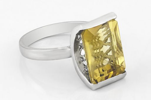Серебряное кольцо с цитрином 60349 купить в магазине Самоцветы мира