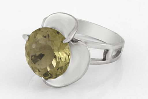 Серебряное кольцо с цитрином 60351 купить в магазине Самоцветы мира