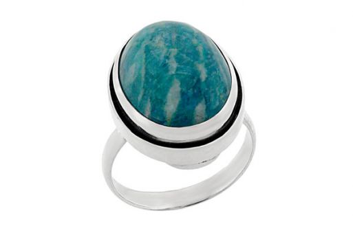 Серебряное кольцо с амазонитом 60678 купить в магазине Самоцветы мира