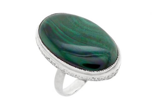 Серебряное кольцо с малахитом 60685 купить в магазине Самоцветы мира
