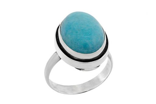Серебряное кольцо с амазонитом 60692 купить в магазине Самоцветы мира