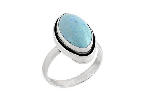 Серебряное кольцо с натуральной бирюзой 60694 купить в магазине Самоцветы мира