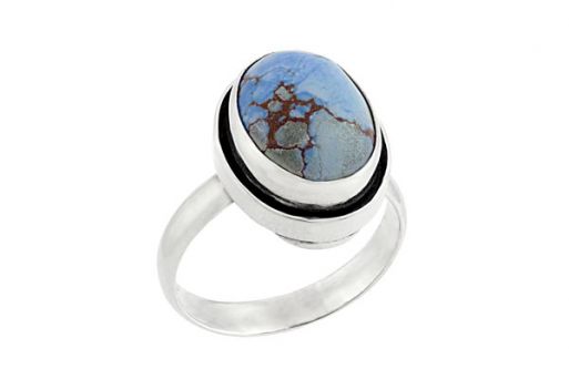 Серебряное кольцо с натуральной бирюзой 60695 купить в магазине Самоцветы мира