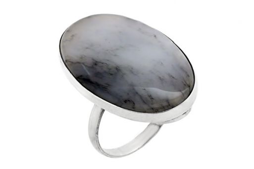 Серебряное кольцо с кахолонгом 60729 купить в магазине Самоцветы мира