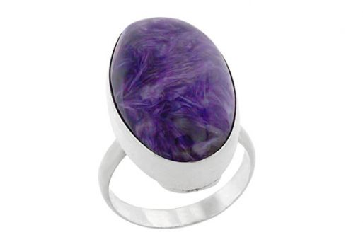 Серебряное кольцо с чароитом 60739 купить в магазине Самоцветы мира