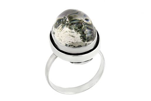 Серебряное кольцо с кварцем с хлоритом 60742 купить в магазине Самоцветы мира