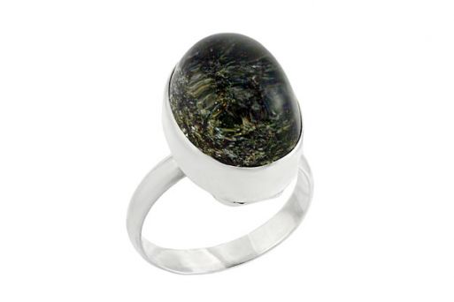 Серебряное кольцо с кварцем с хлоритом 60743 купить в магазине Самоцветы мира