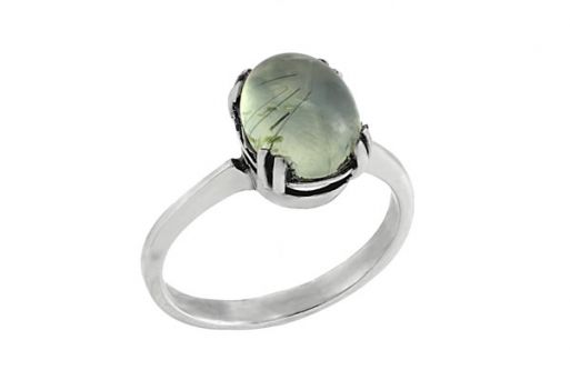 Серебряное кольцо с пренитом 60751 купить в магазине Самоцветы мира