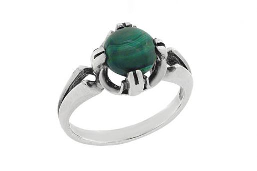 Серебряное кольцо с малахитом 25321 купить в магазине Самоцветы мира