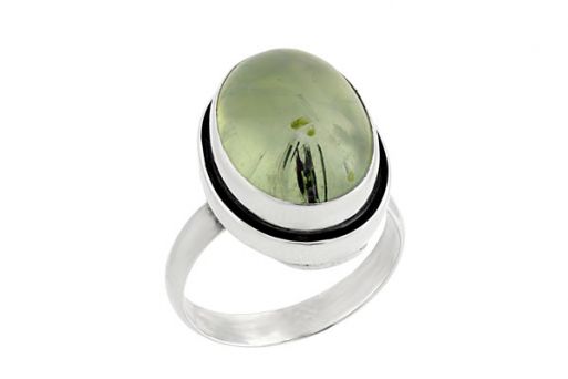 Серебряное кольцо с пренитом 60778 купить в магазине Самоцветы мира