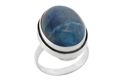 Серебряное кольцо с апатитом 60786 купить в магазине Самоцветы мира