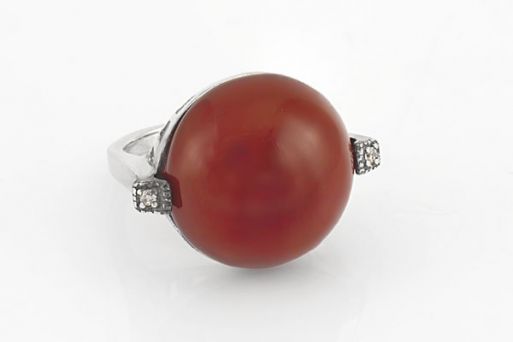 Серебряное кольцо с сердоликом 61008 купить в магазине Самоцветы мира
