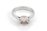 Кольцо из серебра с розовым кварцем квадрат 10х10 мм 61023