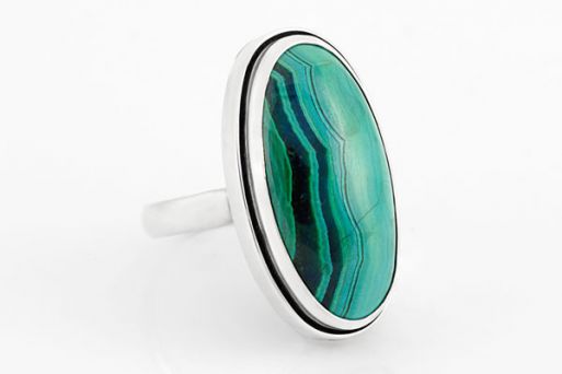 Серебряное кольцо с малахитом 61352 купить в магазине Самоцветы мира