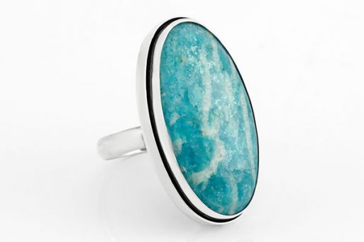 Серебряное кольцо с амазонитом 61386 купить в магазине Самоцветы мира