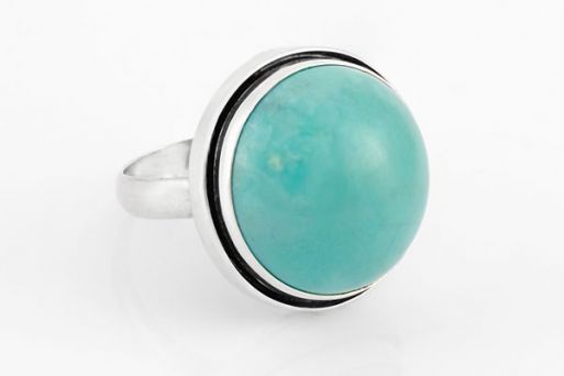 Серебряное кольцо с амазонитом 61387 купить в магазине Самоцветы мира