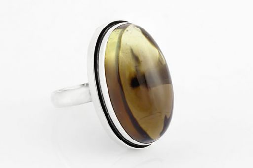 Серебряное кольцо с цитрином 61391 купить в магазине Самоцветы мира