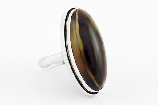 Серебряное кольцо с цитрином 61392 купить в магазине Самоцветы мира