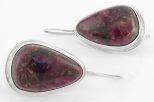 Серьги из серебра с эвдиалитом