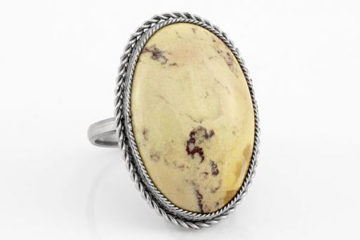 Мельхиоровое кольцо с яшмой 61499 купить в магазине Самоцветы мира