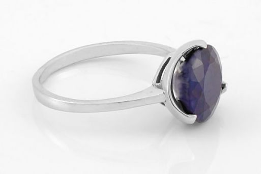 Серебряное кольцо с сапфиром 61679 купить в магазине Самоцветы мира