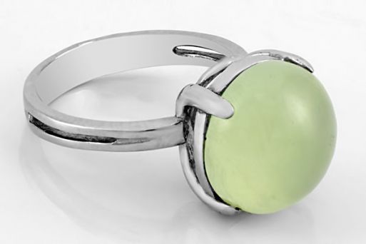 Серебряное кольцо с пренитом 61712 купить в магазине Самоцветы мира