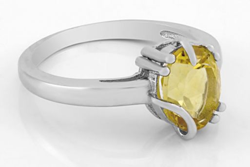 Серебряное кольцо с цитрином 61720 купить в магазине Самоцветы мира
