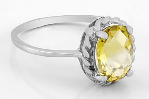 Серебряное кольцо с цитрином 61723 купить в магазине Самоцветы мира