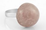 Кольцо из серебра с розовым кварцем круг 20 мм 62125