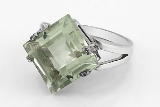 Серебряное кольцо с празиолитом 63136 купить в магазине Самоцветы мира