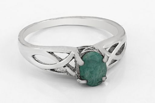 Серебряное кольцо с изумрудом 63137 купить в магазине Самоцветы мира