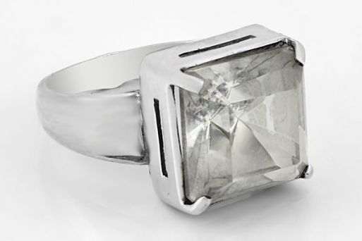 Серебряное кольцо с горным хрусталём 63138 купить в магазине Самоцветы мира