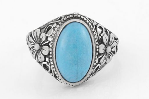 Серебряное кольцо с бирюзой 63139 купить в магазине Самоцветы мира