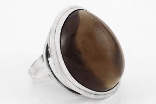 Мельхиоровое кольцо с раухтопазом 63171 купить в магазине Самоцветы мира