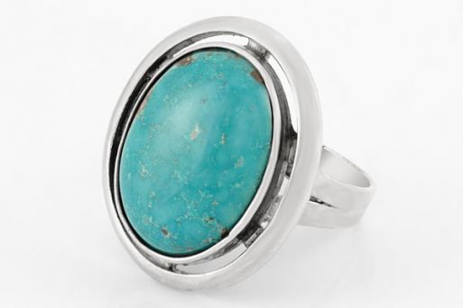 Серебряное кольцо с бирюзой 63177 купить в магазине Самоцветы мира