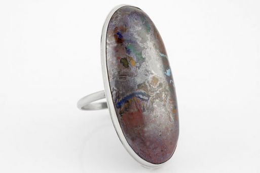 Мельхиоровое кольцо с заринитом 63261 купить в магазине Самоцветы мира