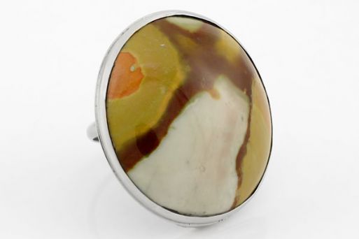 Мельхиоровое кольцо с яшмой 63285 купить в магазине Самоцветы мира