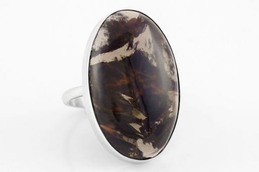 Серебряное кольцо с обсидианом 63339 купить в магазине Самоцветы мира