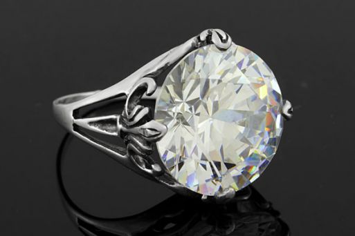 Серебряное кольцо с горным хрусталём 63346 купить в магазине Самоцветы мира