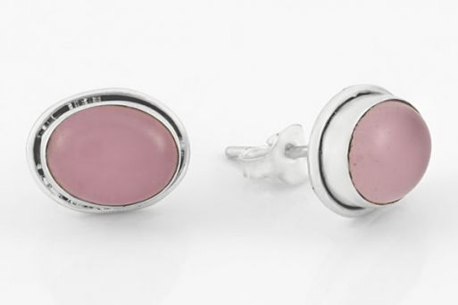 Серебряные серьги с розовым кварцем 63365 купить в магазине Самоцветы мира