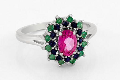 Серебряное кольцо с турмалином 63380 купить в магазине Самоцветы мира
