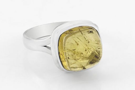 Серебряное кольцо с цитрином 63410 купить в магазине Самоцветы мира